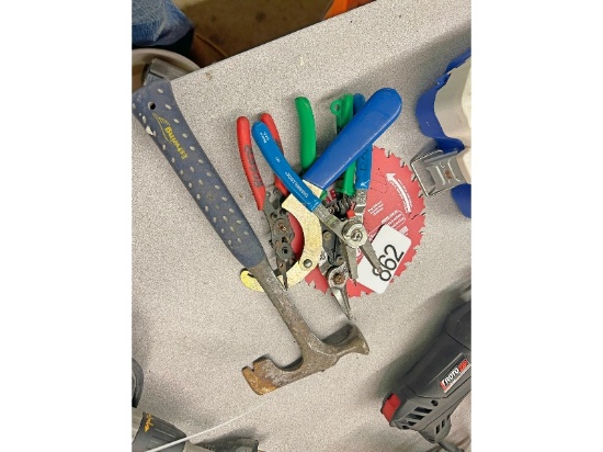 Assorted Tools and Circular Saw Blades
