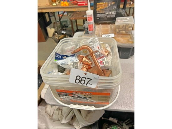 Pail of Copper Fittings