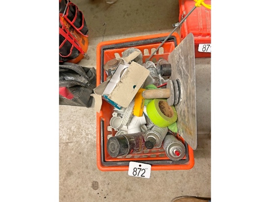 Basket of Plumbing and Drywall Supplies