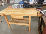 New Wooden Work Bench and Vises