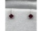 14kt White Gold 3mm Natural Enhanced Ruby Earring