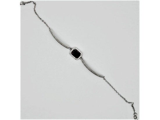 Sterling Silver 7.8 x 5.96mm Natural Enhanced Ruby Adjustable Bracelet
