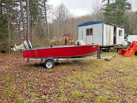 16' Aluminum Boat With Trailer & Johnson 30 Engine