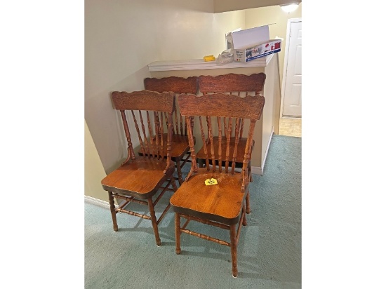 4 Antique Spoke Back Chairs