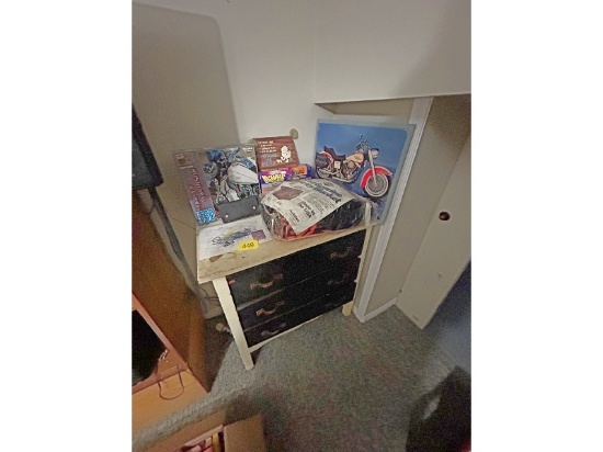 Harley Davidson Memorabilia & Dresser