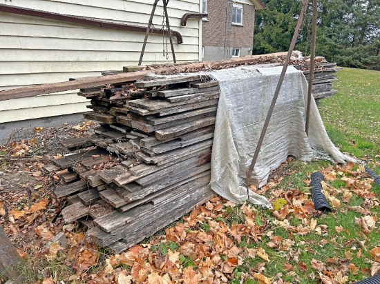 Stack of Cherry & Birch Lumber - As Viewed