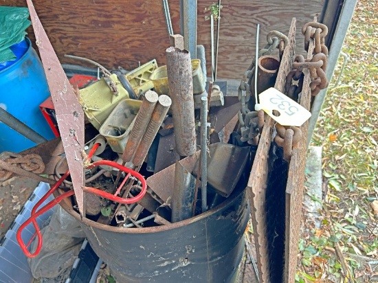 Barrel of Scrap & Checker Plate