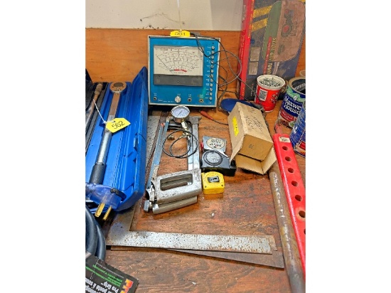 Engine Analyzer, Hydraulic Tester, Hacksaws & Tape Measures