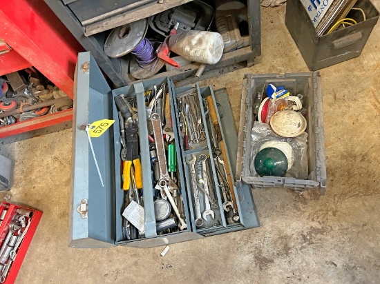 Toolbox & Contents Plus Tote of Lights