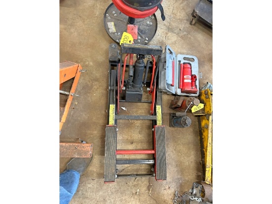 Motorcycle Jack, Helmet & Shop Stool