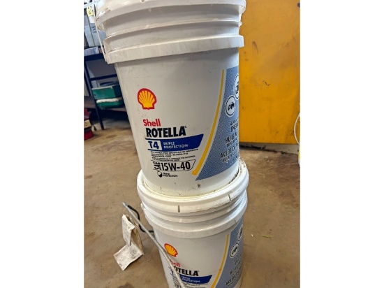2 Unopened Pails of Shell Rotella 15W40