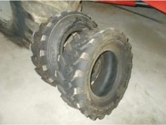 Pair of Used 12-16.5 Carlisle Trac Chief 6 Ply Compact Tractor Tires