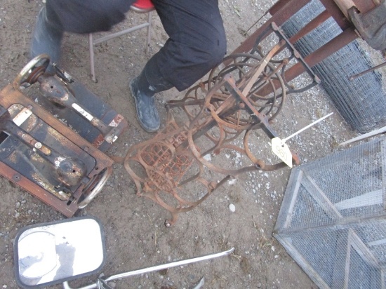 Sewing Machine Pedestal and 2 Sewing Machines