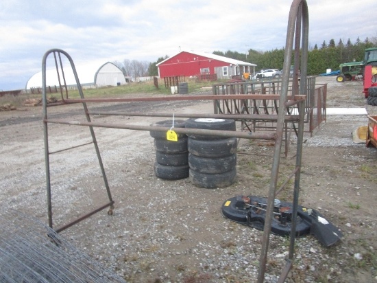 Tire Rack, 2 Sets of Tires & Lawnmower Deck