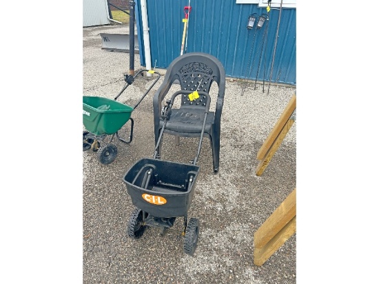 Lawn Spreader and Lawn Chairs