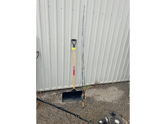 Fishing Rods and Snow Shovel