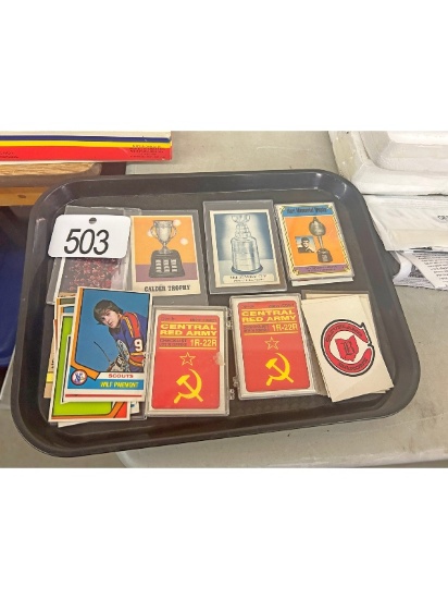 Tray of Hockey Cards
