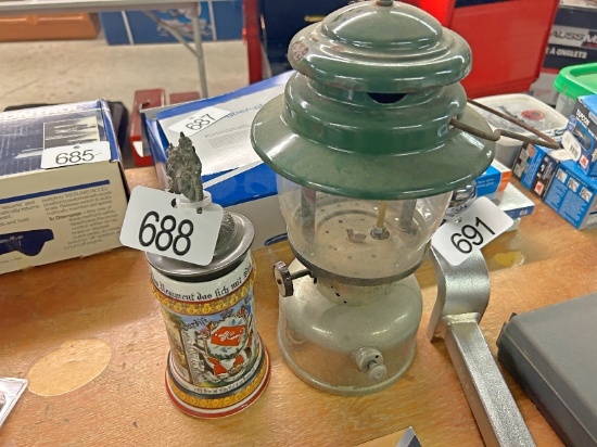Beer Stein & Coleman Lantern