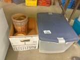 Empty Tote & 2 Flower Pots