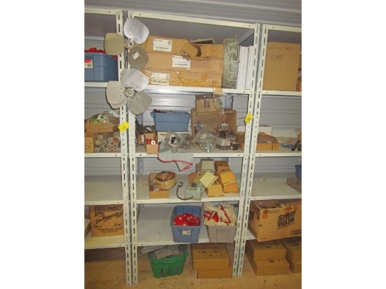 5 Tier Shelf & Contents Including Electrical Supplies Switches, Etc.