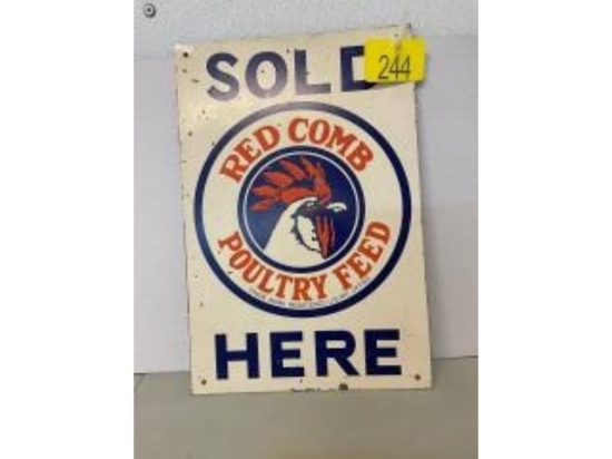 Red Comb Poultry Feed Sign