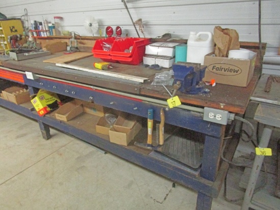 Work Bench With Vise & Contents
