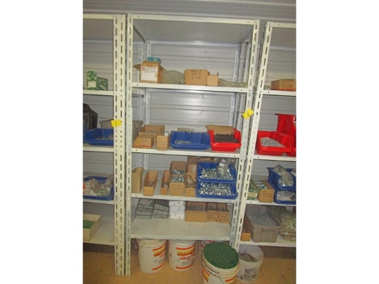 5 Tier Shelf Plus Bins of Hardware & Fasteners