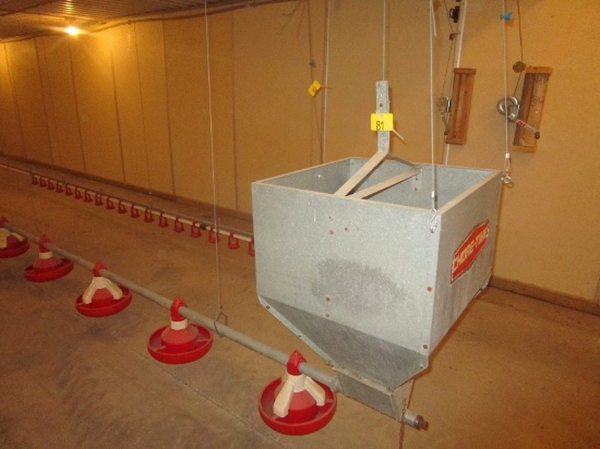 110' Chore Time Poultry Feeder With 220V Motor, Hopper, Flight & 45 Feeders