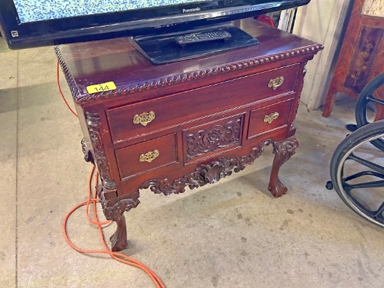 Claw Foot Carved Side Table - 1 Leg is Loose