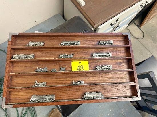 Pewter Train Set With In Display Board