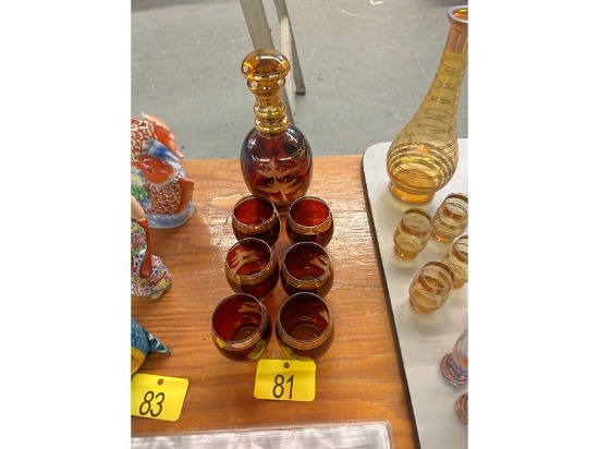 Etched Decanter Set