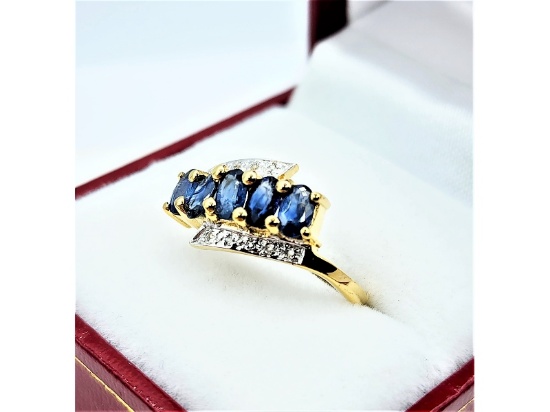 Sterling Silver Natural Blue Sapphire (1.2ct) Ring