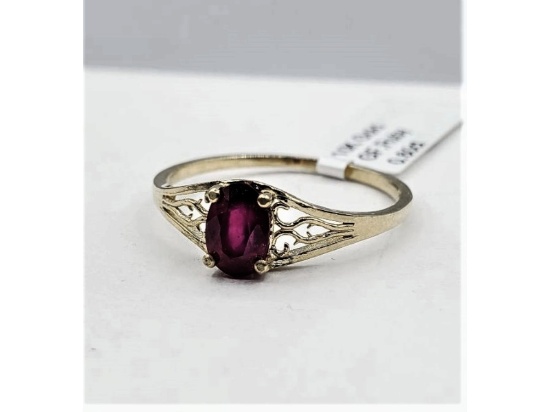 10KT Yellow Gold Natural Enhanced Ruby (0.60ct) Ring