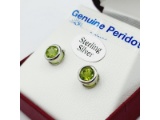 Sterling Silver Natural Peridot (1.8ct) Earring