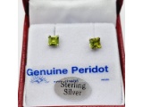 Sterling Silver Natural Peridot Earrings