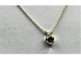 Heart Pendant with Gold Plated Sterling Silver Chain