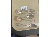 5 Sterling Silver Spoons