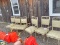 Vintage Wrought Iron Glass Top Table & 6 Chairs