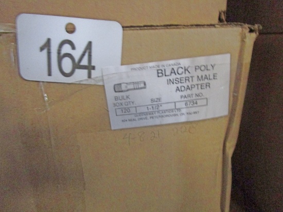 Box of 120 Black Poly Male Adapters 1-1/2"