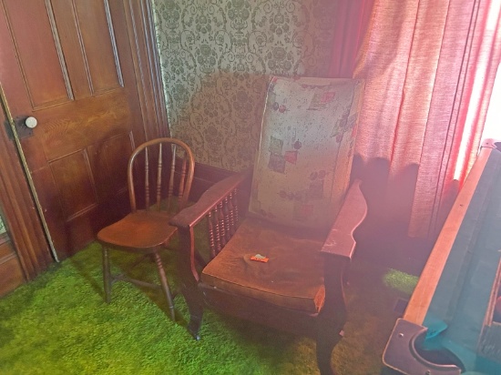 2 Old Chairs - Hoop Back & Arm Chair
