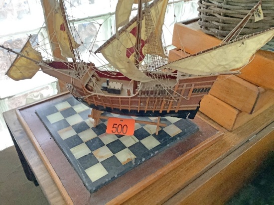 Model Ship & Marble Checkerboard