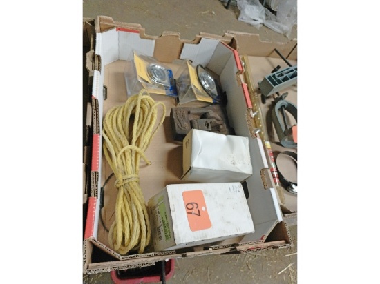 New Carriage Bolts, Rope, Axe Head, Etc.