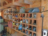 Bolt Bin & Contents Including Antique Scale, Fasteners, Etc.