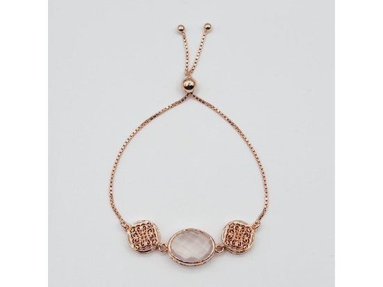 Sterling Silver Natural Rose Quartz (5ct) Bracelet, W/A $770.00.