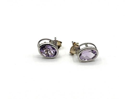 Sterling Silver Natural Amethysts (1.8ct) Earring, W/A $345.00.