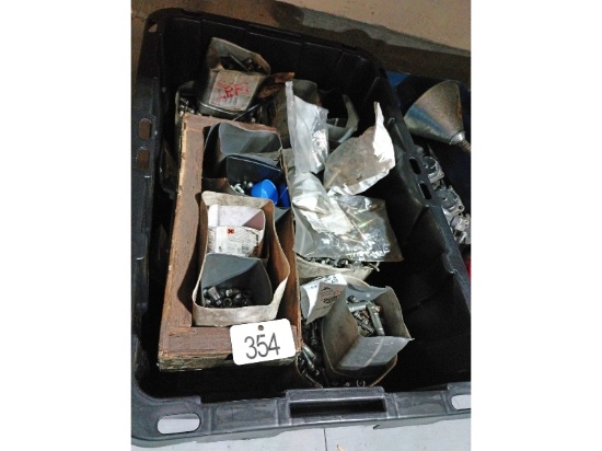 Tote of Assorted New & Used Fasteners