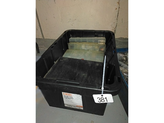 Tote of Bolt Bins & Contents
