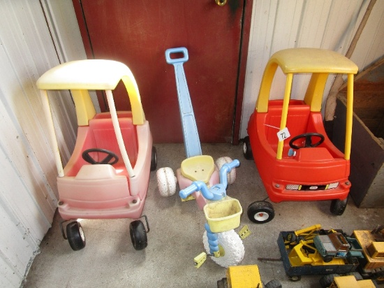 2 Children's Cars & Tricycle