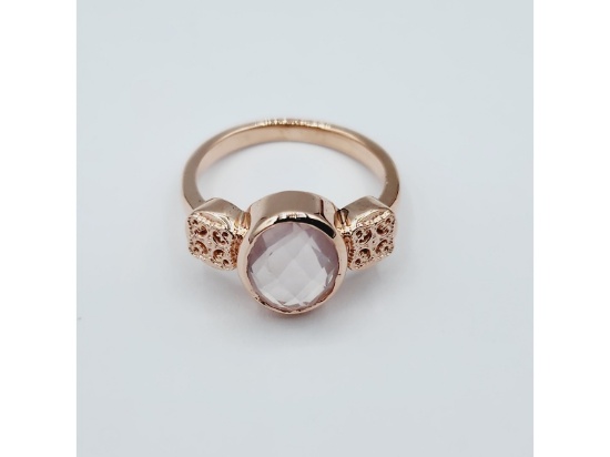 Sterling Silver Natural Rose Quartz (0.64ct) Ring, Size 8, W/A $560.00.