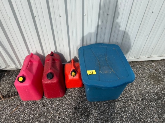Empty Tote & Gas Cans